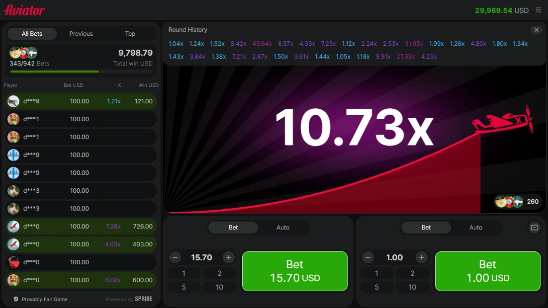 এভিয়েটর স্পাইব গেম ইন্টারফেস গ্লোরি ক্যাসিনো বাংলাদেশ